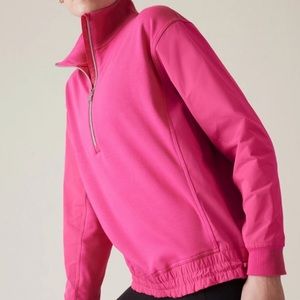 Athleta Triumph Hybrid Half Zip Sweatshirt - Salvia Pink - Size Small - NWT 💕
